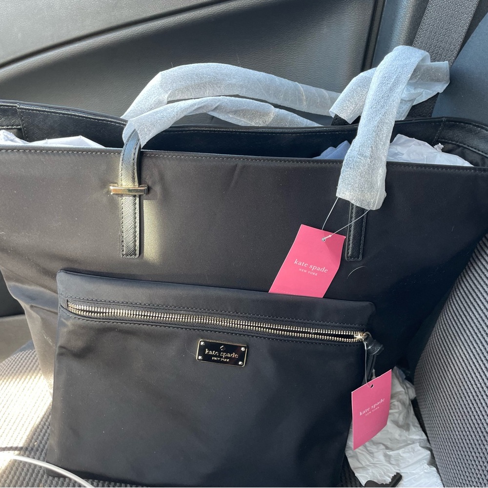 Kate Spade Black Tote with Gold Accents